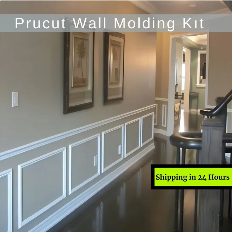 Paintable Paneling Kit - Ready Made Wall Molding Kit - Accent Wall Molding