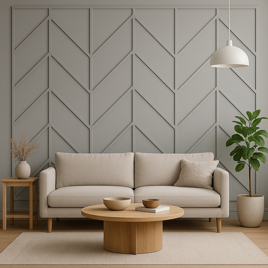 Herringbone Pattern Wall Molding Kit - Ready to Assemble for Living Areas