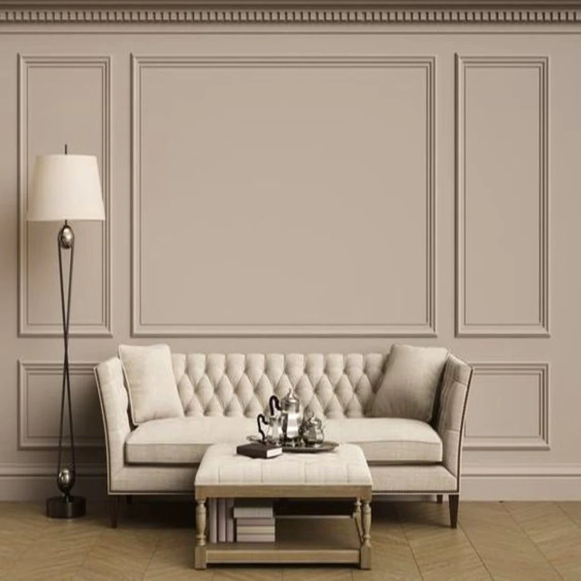 Wall Molding Package Ready To Assemble, Pre-Cut Factory Primed, Wall Paneling Kit