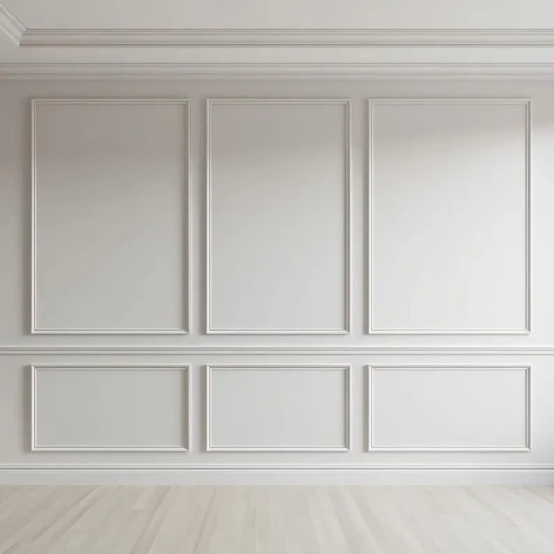 Wainscoting Paneling Kit -Easy-to-Install- 3 Upper Rectangles and 3 Bottom Frames in our Pre-Cut