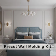 Wall Molding Bedroom Kit, Wainscoting Ready Cut Set, Wall Moulding Package- Wall Trim Kit