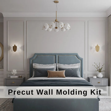 Wall Molding Bedroom Kit, Wainscoting Ready Cut Set, Wall Moulding Package- Wall Trim Kit