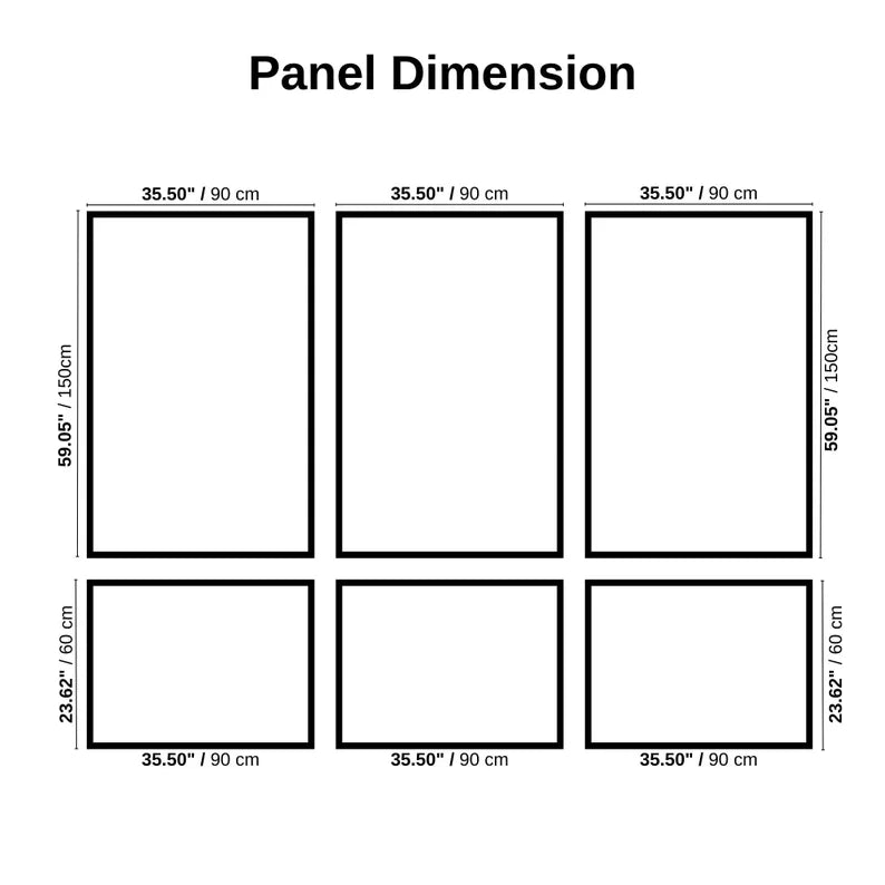Wainscoting Paneling Kit -Easy-to-Install- 3 Upper Rectangles and 3 Bottom Frames in our Pre-Cut