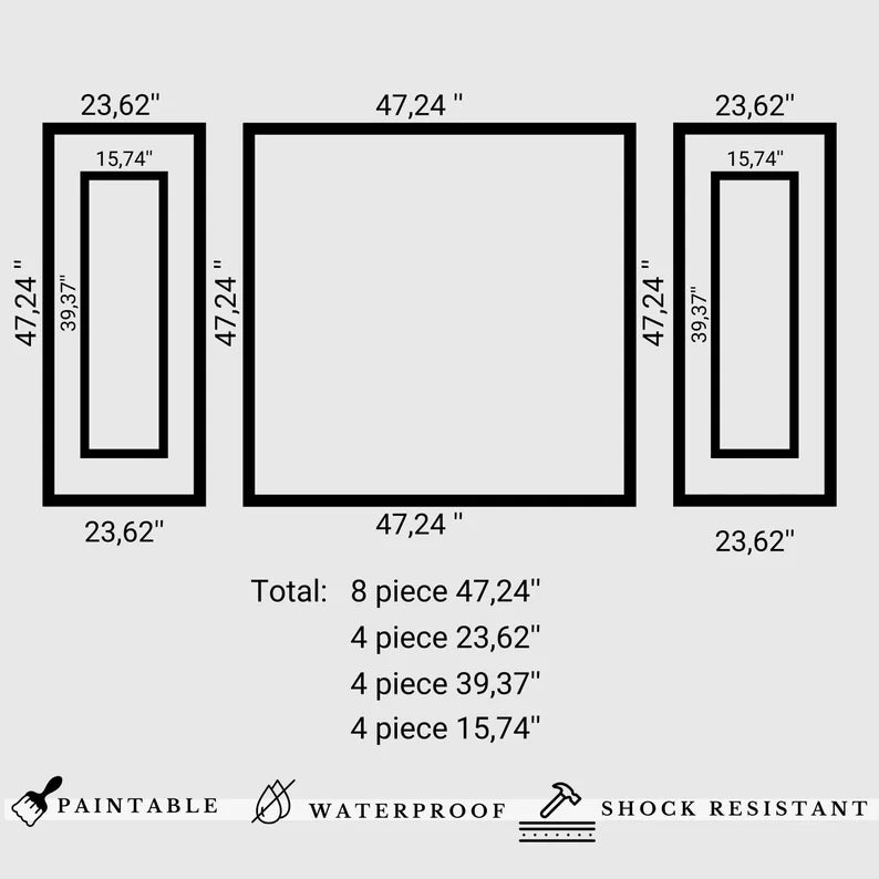 Ready to install Wall Moulding Kit, Ready to Go Wall Paneling Kit