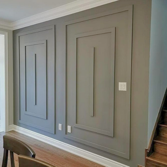 Wall Moulding Kit - Wall Molding Assembly - Pre-Cut Factory Primed-Accent Wall Panels -Flat Design Wall Molding All Edges precut