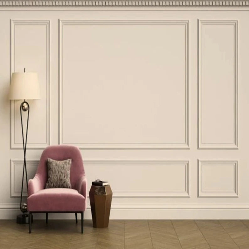 Wall Molding Package Ready To Assemble, Pre-Cut Factory Primed, Wall Paneling Kit