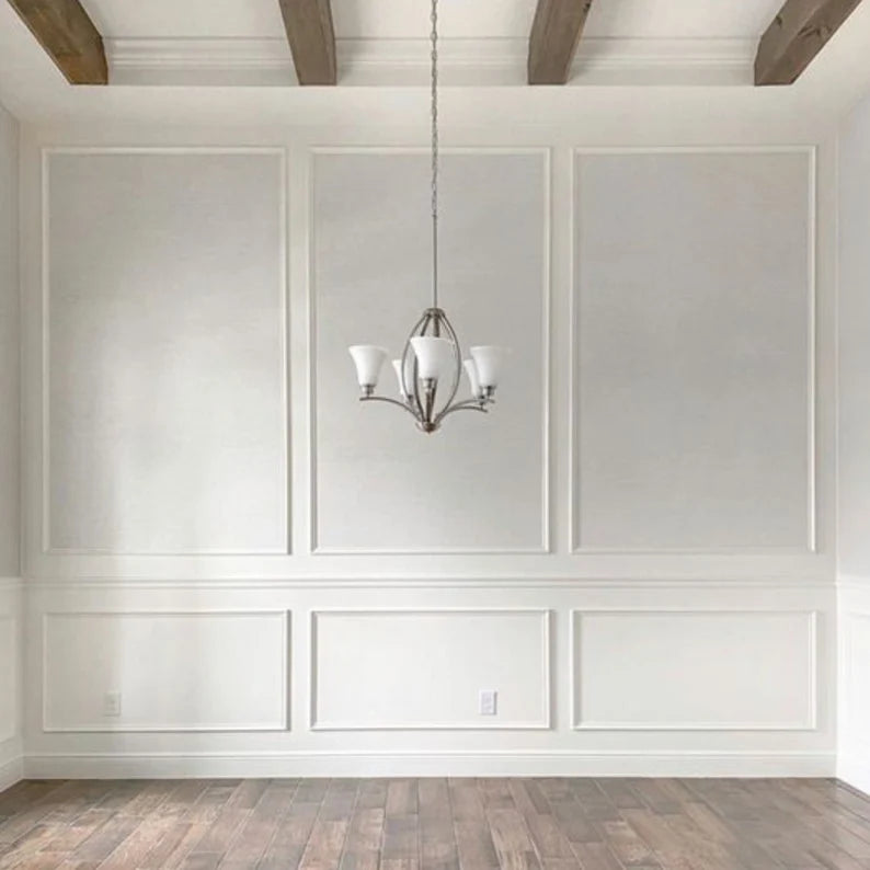 Wainscoting Paneling Kit -Easy-to-Install- 3 Upper Rectangles and 3 Bottom Frames in our Pre-Cut