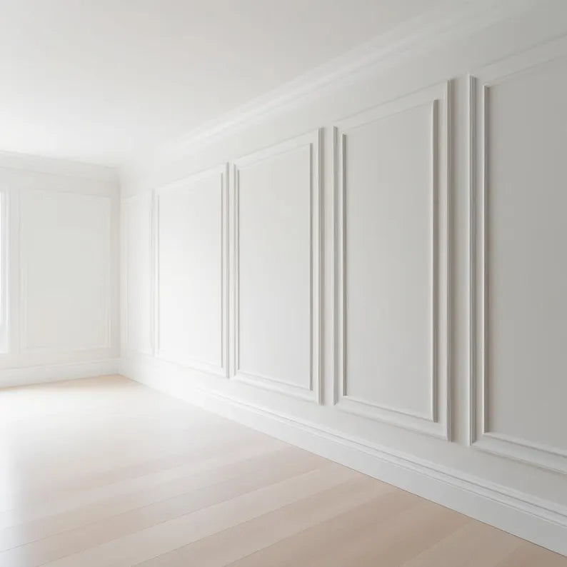 Wainscoting Cladding Kit - Factory Primed Wall Moulding Pack Double Panel Design