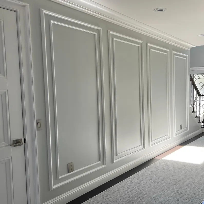 Wainscoting Cladding Kit - Factory Primed Wall Moulding Pack Double Panel Design